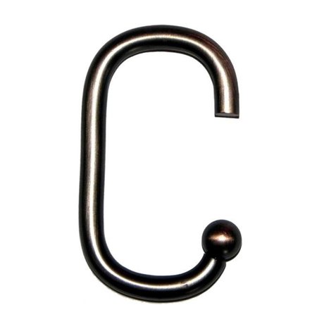 CARNATION HOME FASHIONS Carnation Home Fashions SLM-C/67 C Type Oil Rubbed Bronze Heavy Weight Metal Shower Curtain Hooks - Set of 12 SLM-C/67